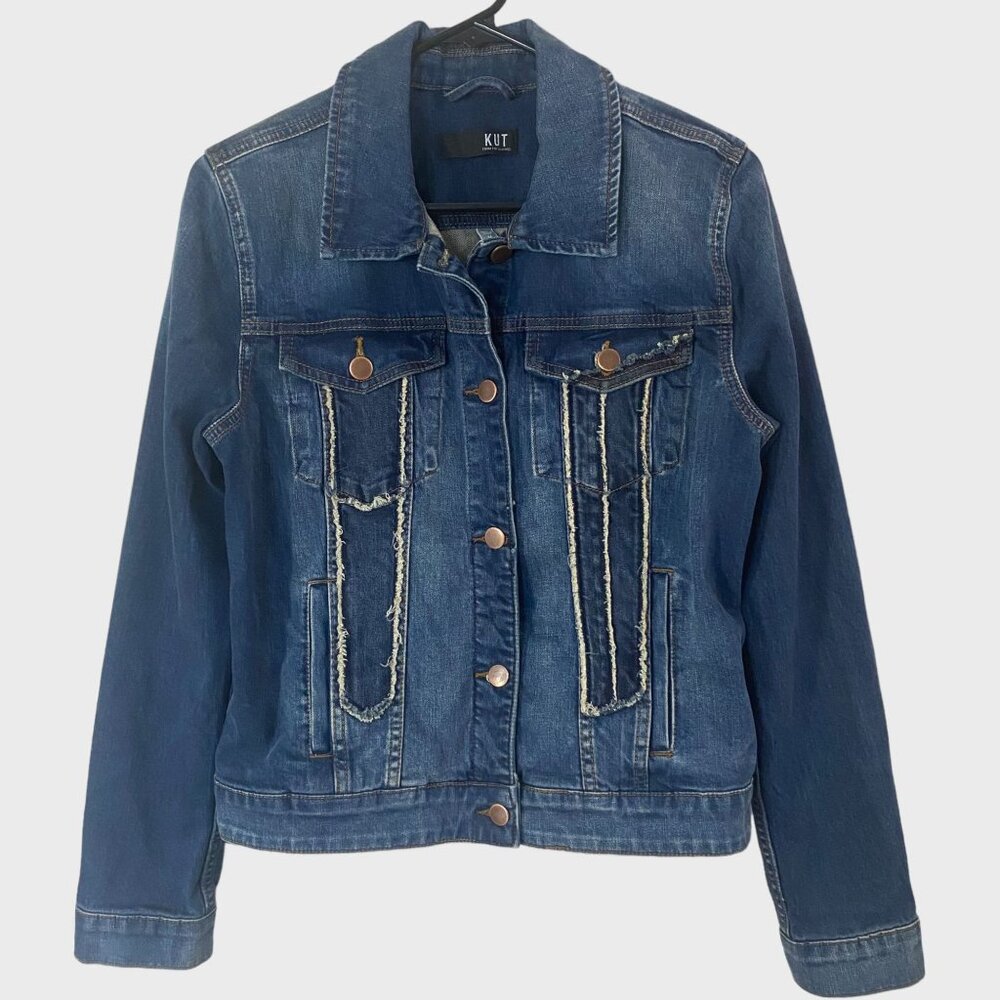 Kut From The Kloth Ashley Jean Jacket Women's Size Medium Blue Denim Long-Sleeve